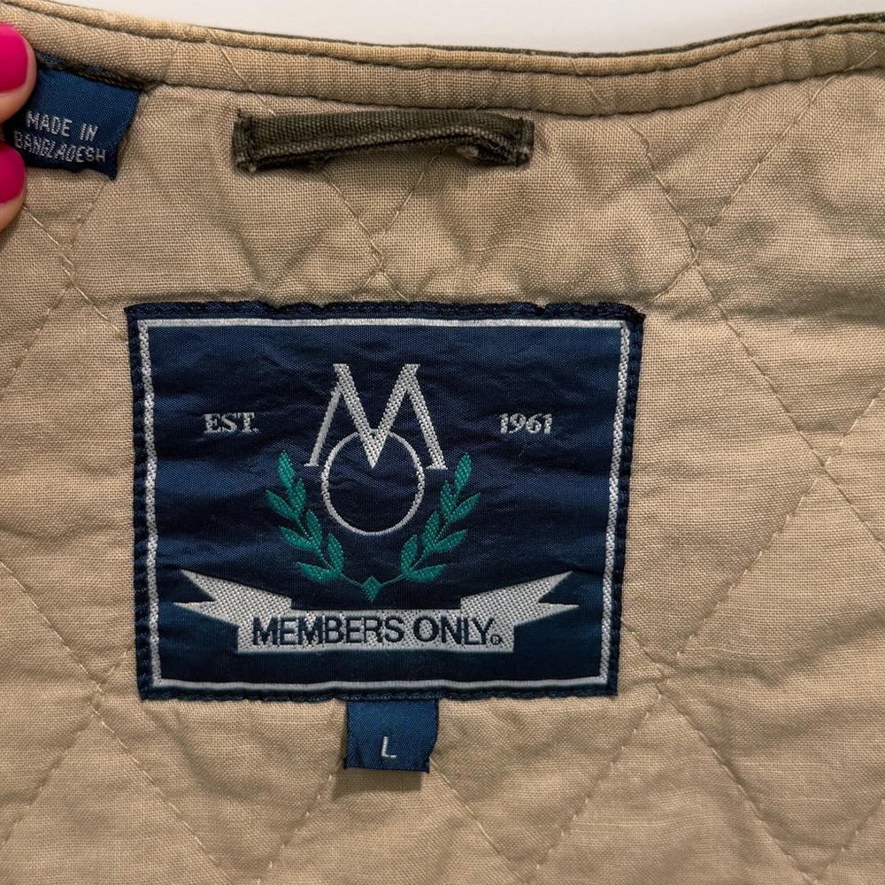 Vintage Members Only L Quilted Lined Fishing Hunting Outdoors Photography cotton - Picture 9 of 11